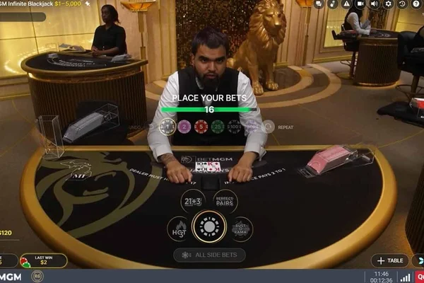 Live Blackjack table on Bigbunny